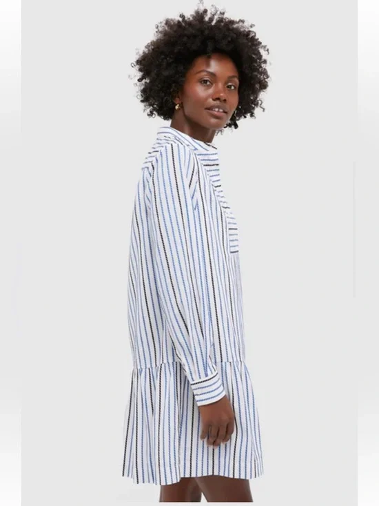 Tuckernuck Blue and White Striped Tiered Shirt Dress - Picture 3 of 5